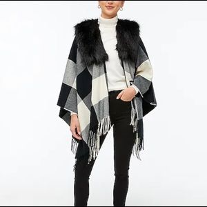 J. crew faux fur cape / wrap / shawl
